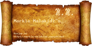 Merkle Malakiás névjegykártya
